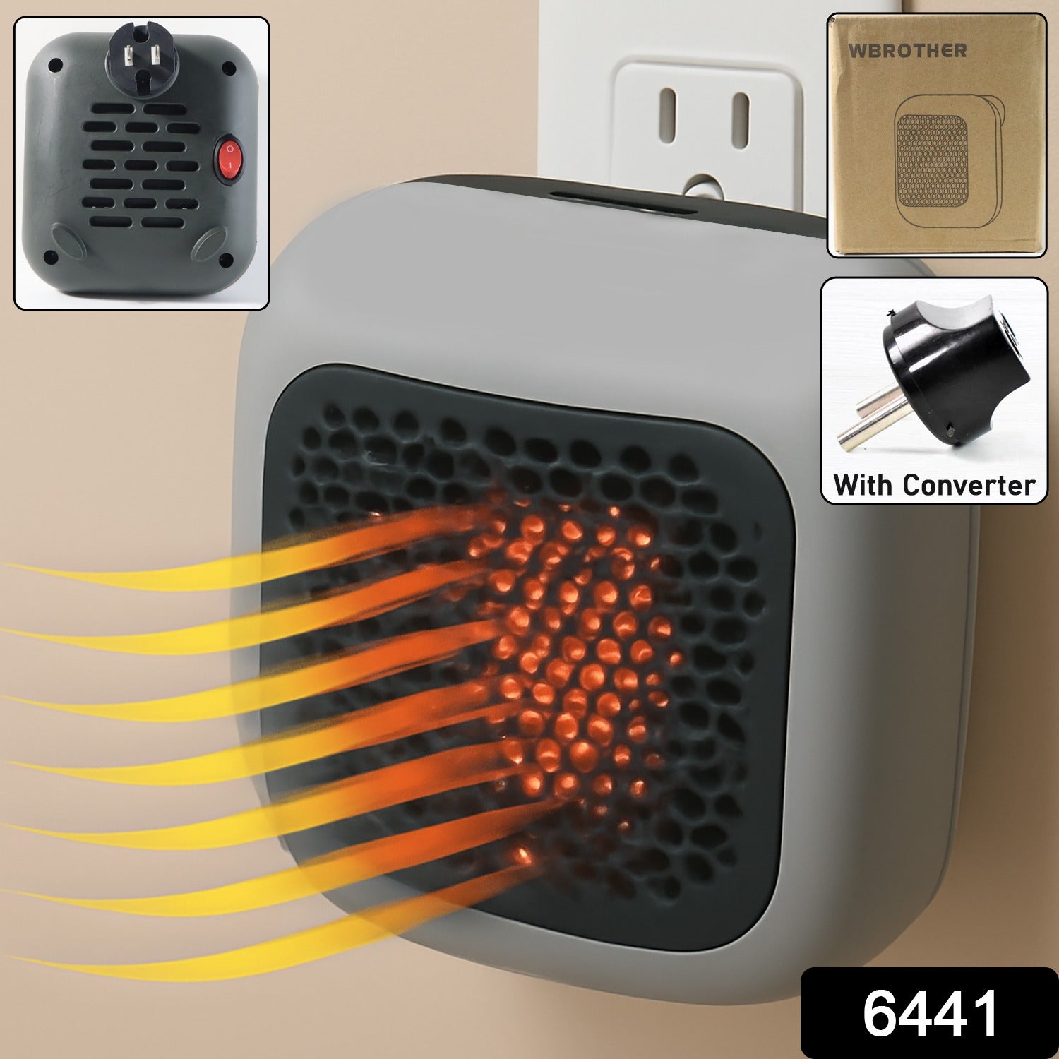 600w Wall-mounted Plug-in Room Heater (1 Pc  With Conveter)